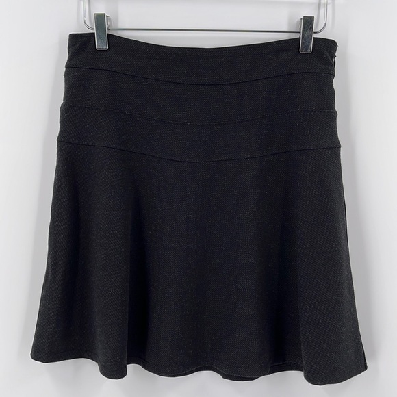 Athleta Gray Black Ponte Twill Skyrose A-Line Skirt Pocket 6 - Picture 3 of 8